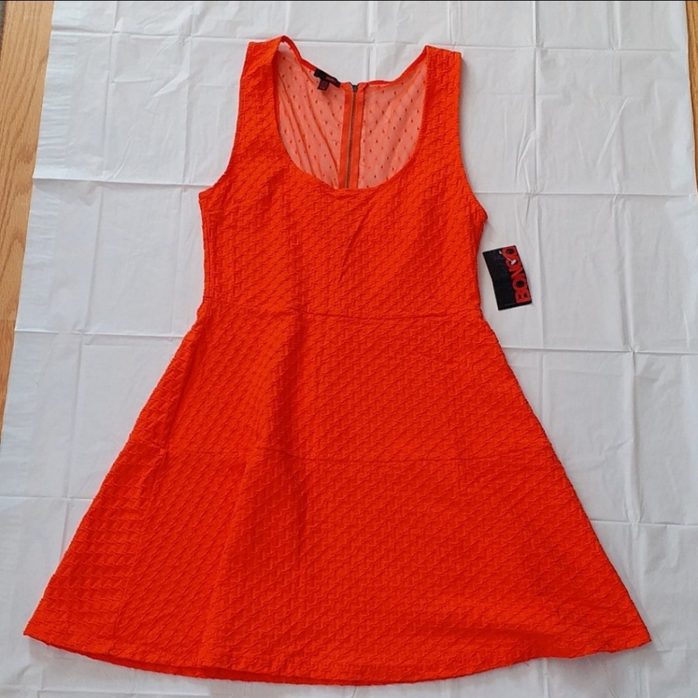 Bongo Women Short Dress Size L Juniors Red Sleeveless A-Line Scoop Neck Summer